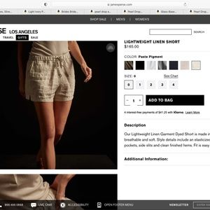 James Perse Lightweight Linen Shorts size 3 Large Lot of 2 pairs